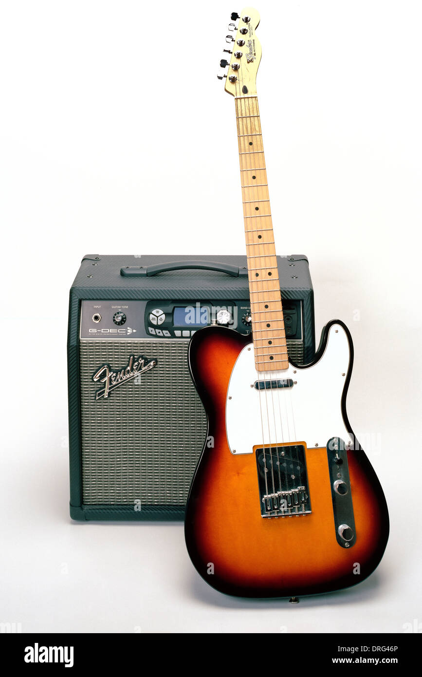 Fender Telecaster guitare électrique solide et G-DEC 30 amplificateur de puissance Banque D'Images
