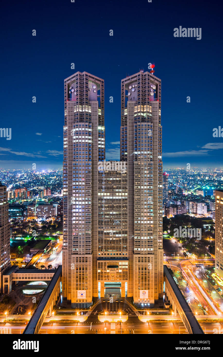Immeuble de bureaux du gouvernement Métropolitain de Tokyo, Japon. Banque D'Images