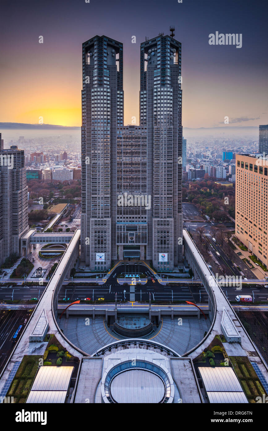 Immeuble de bureaux du gouvernement Métropolitain de Tokyo, Japon. Banque D'Images
