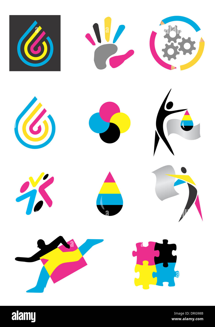 Imprimer couleur des icônes. Ensemble d'icônes colorées pour presentig de  l'impression couleur. Vector disponibles Photo Stock - Alamy