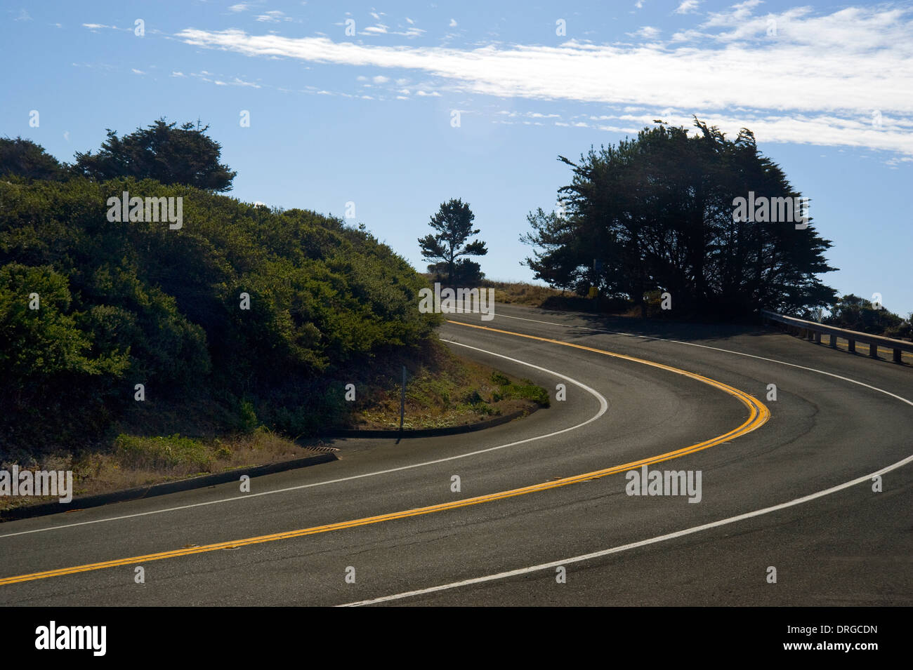 Curving road dans le comté de Mendocino, en Californie Banque D'Images