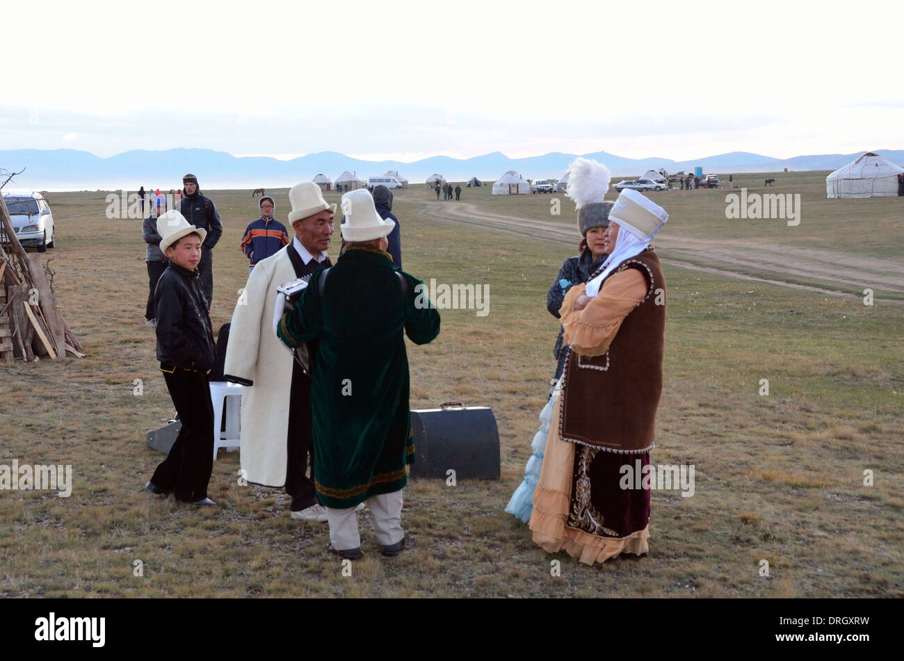 Musiciens kirghize à Song-Kol Fête du Lac Banque D'Images