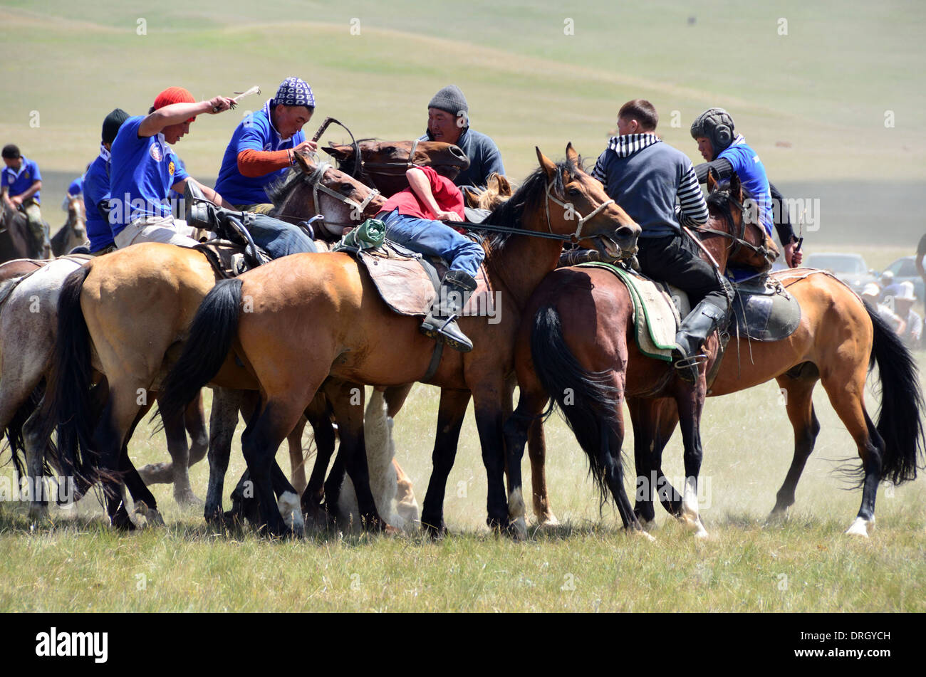 Buzkashi ou Kokpar - un sport d'Asie centrale Banque D'Images