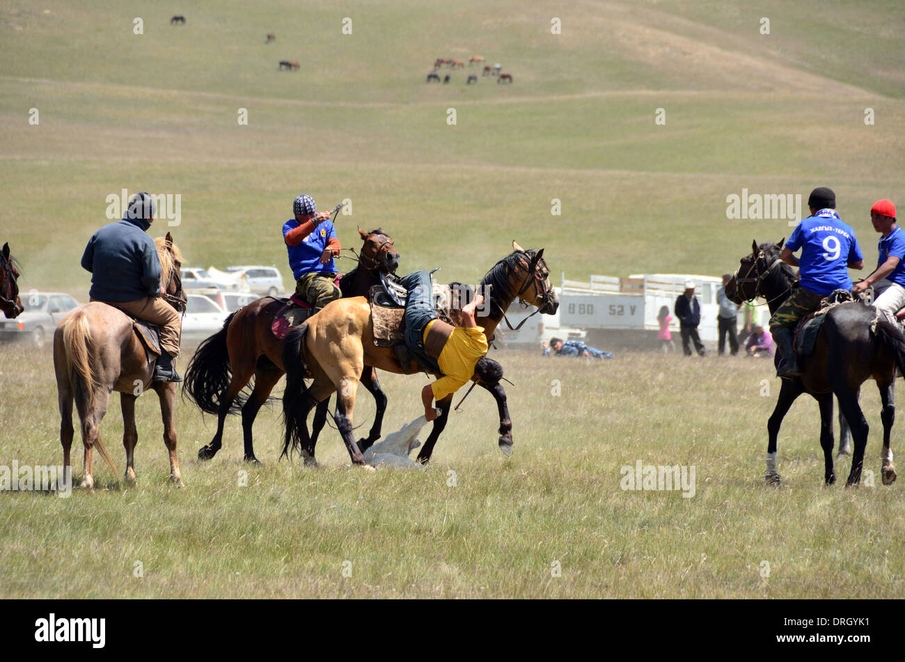 Buzkashi ou Kokpar - un sport d'Asie centrale Banque D'Images