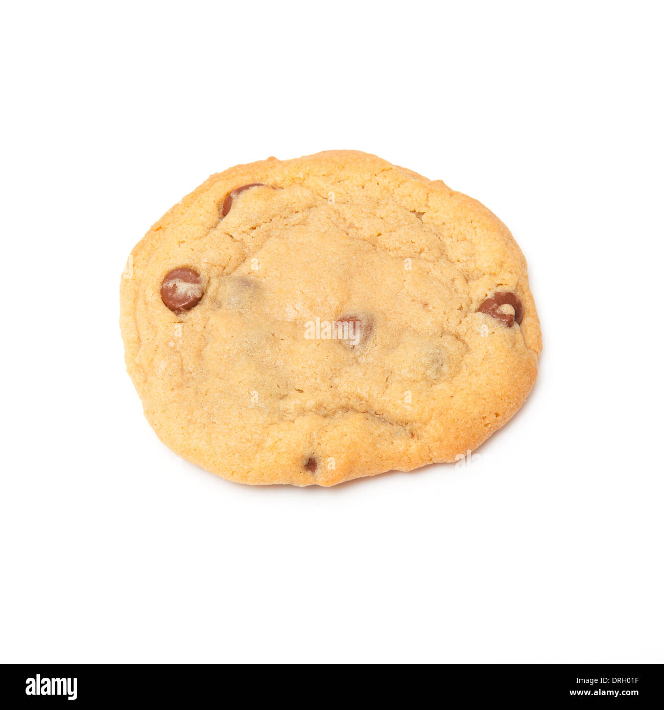 Home made chocolate chip cookie isolated on a white background studio. Banque D'Images