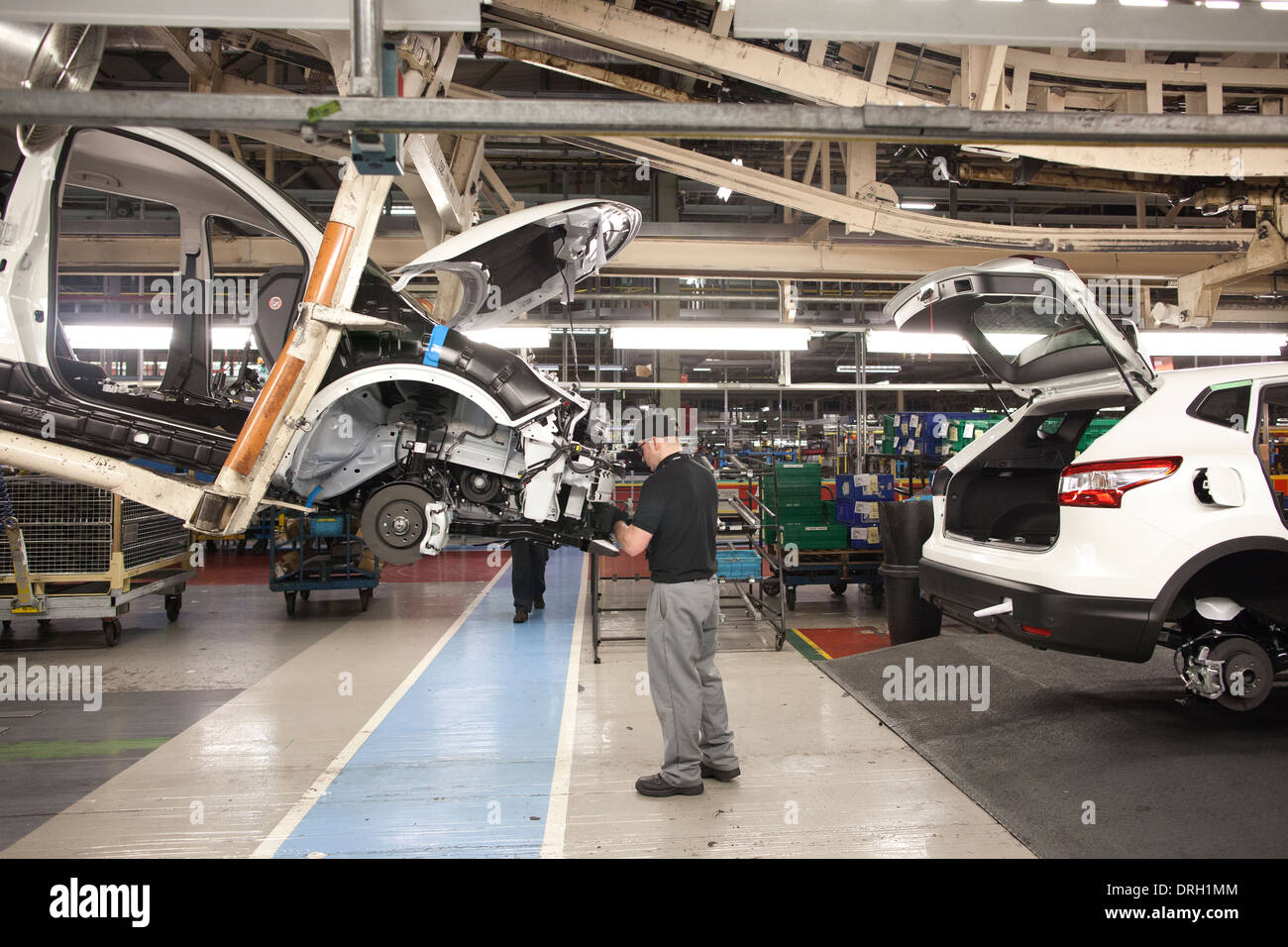 Production de voitures domestiques Nissan Fabricant, usine de Sunderland, au nord de l'Angleterre, Royaume-Uni Banque D'Images