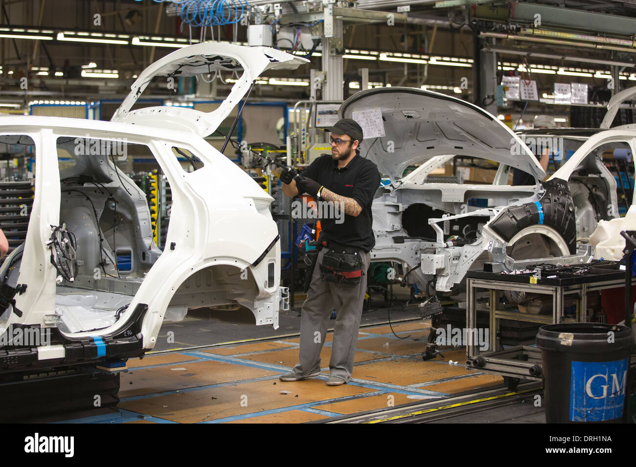 Production de voitures domestiques Nissan Fabricant, usine de Sunderland, au nord de l'Angleterre, Royaume-Uni Banque D'Images