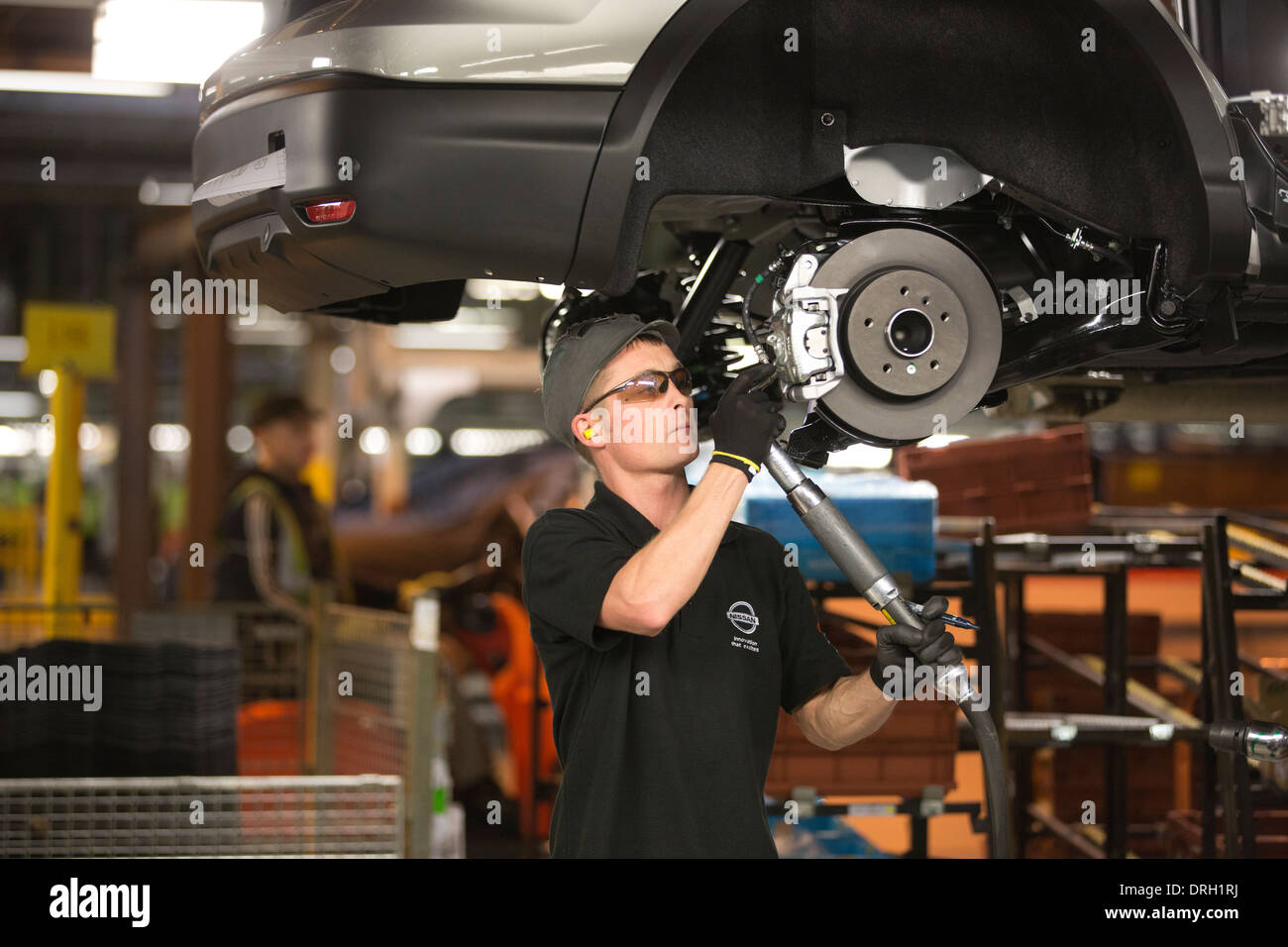 Production de voitures domestiques Nissan Fabricant, usine de Sunderland, au nord de l'Angleterre, Royaume-Uni Banque D'Images