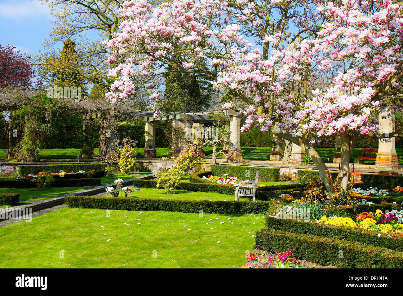 Jardin anglais au printemps Banque D'Images
