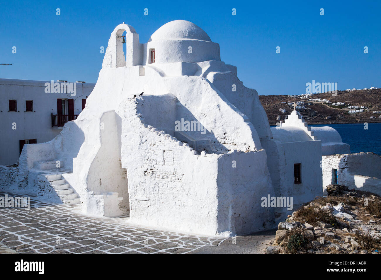 L'Église Paraportiani à Mykonos Cyclades Grèce Banque D'Images