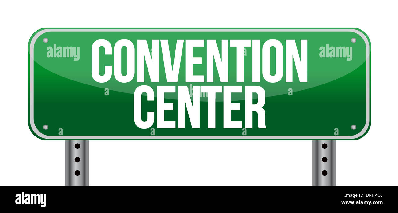 Convention center road sign illustration design sur un fond blanc Banque D'Images Convention center road sign illustration design sur un fond blanc Banque D'Images