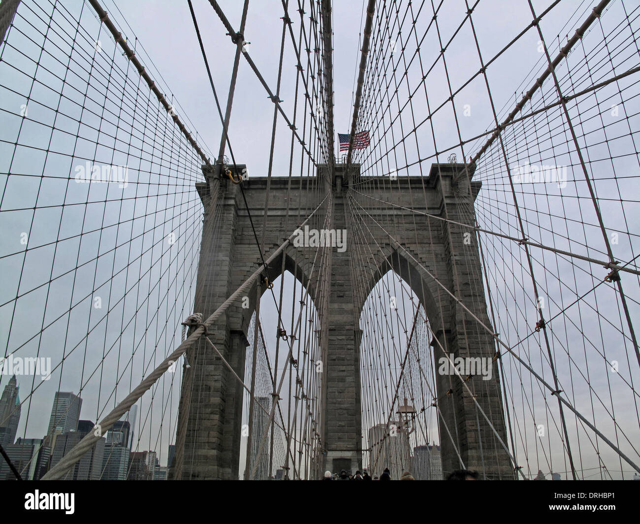 Pont de Brooklyn, New York, NY, United States Banque D'Images