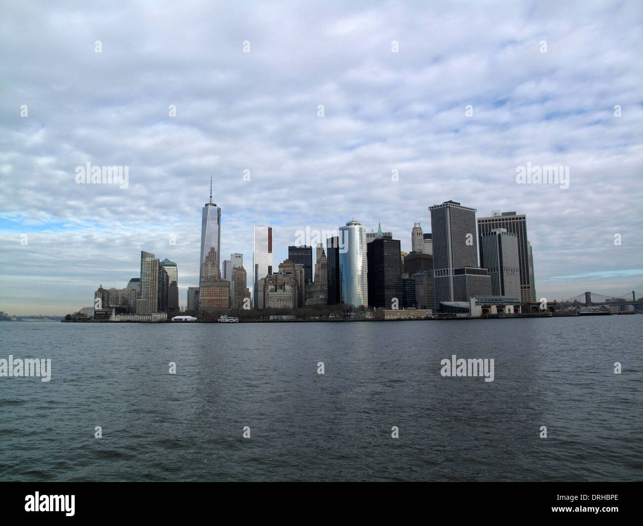 New York Skyline - vue depuis le ferry de Staten Island, New York, NY, United States Banque D'Images