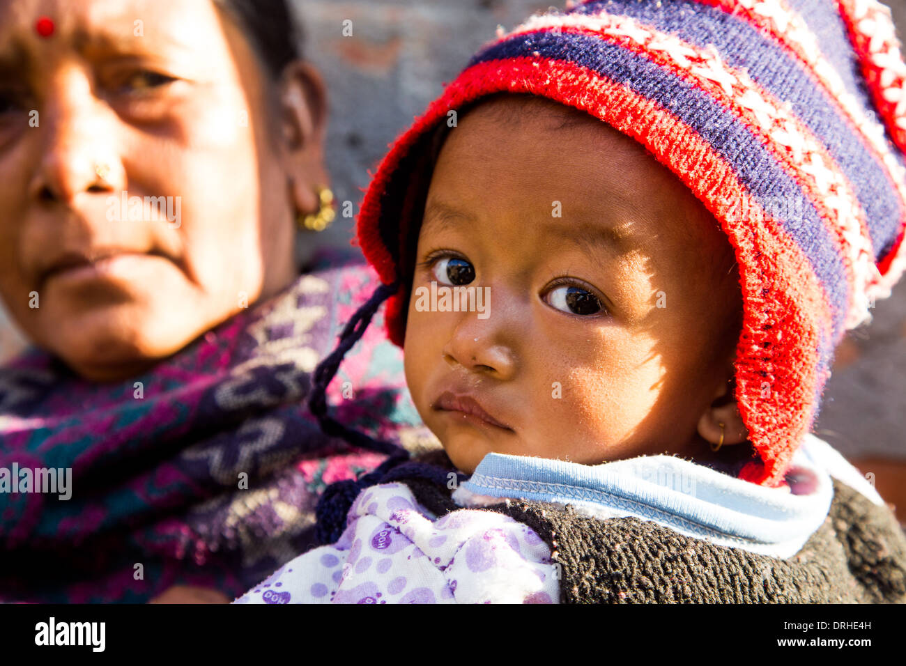 Jeune garçon népalais à Katmandou, Népal Banque D'Images