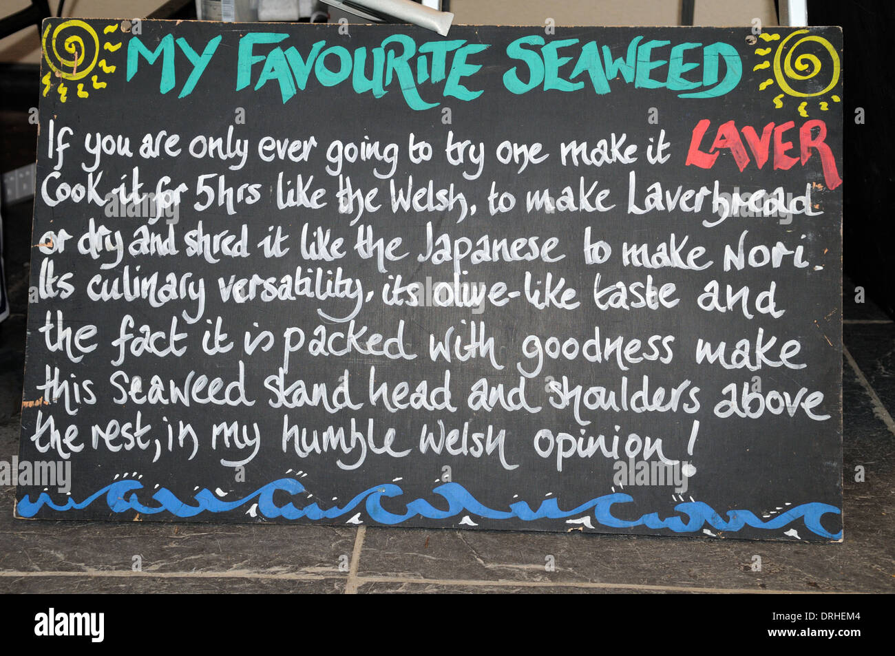 Mon préféré des algues une recette pour faire signer Laverbread gallois Banque D'Images