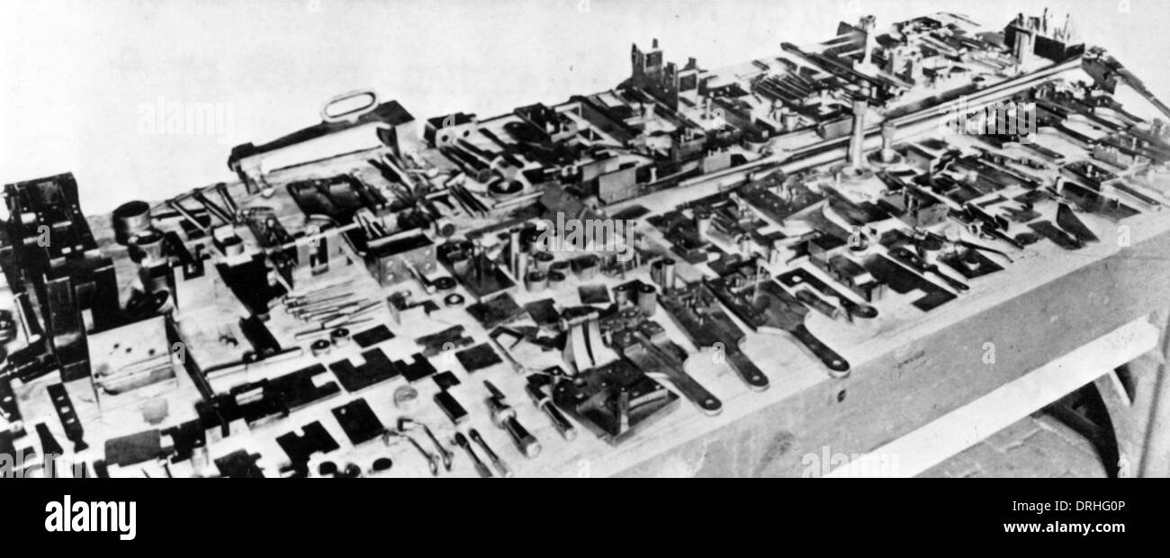 Calibres utilisés pour fabriquer des armes d'Vickers-Maxim Banque D'Images