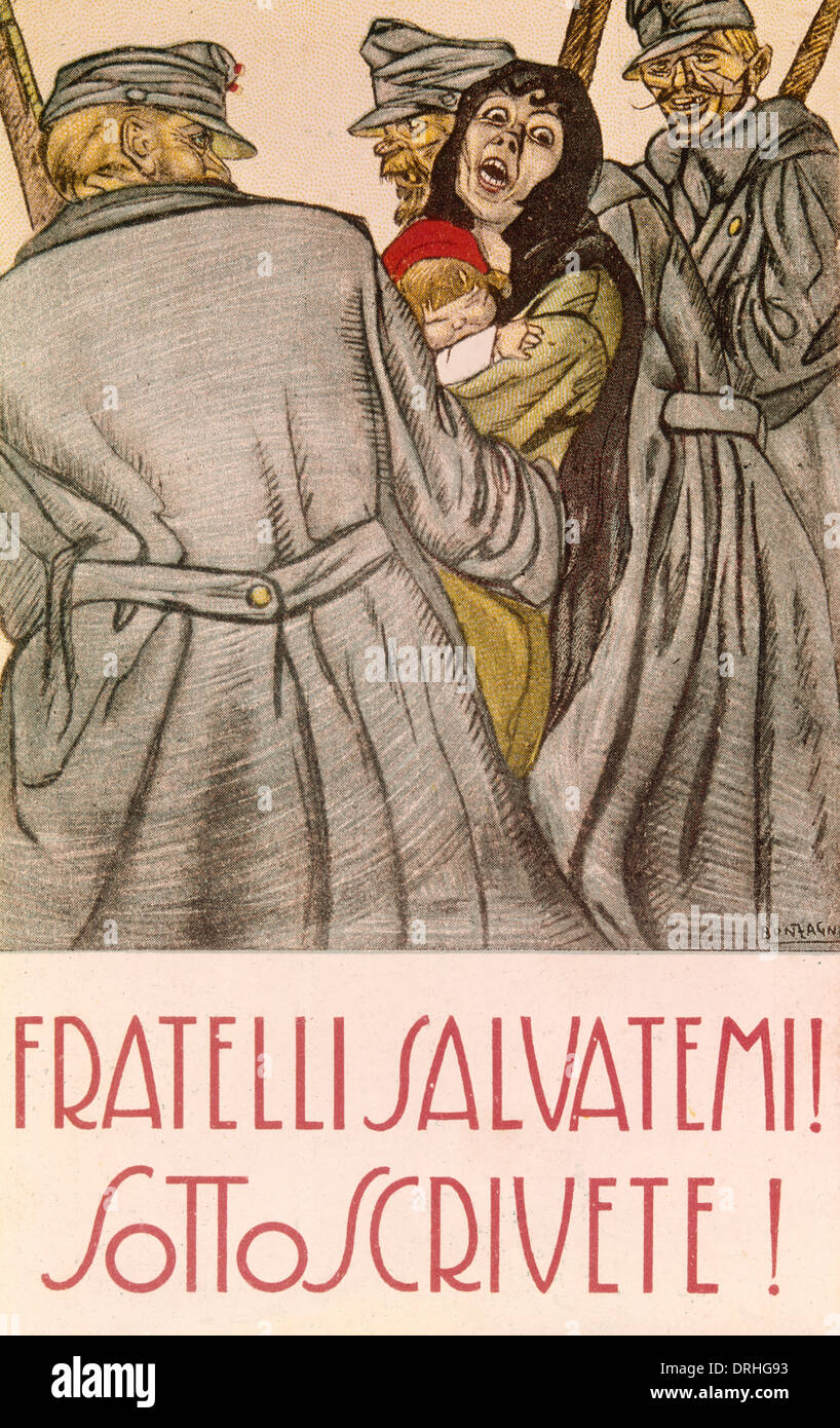 Affiche de recrutement italien, WW1 Banque D'Images