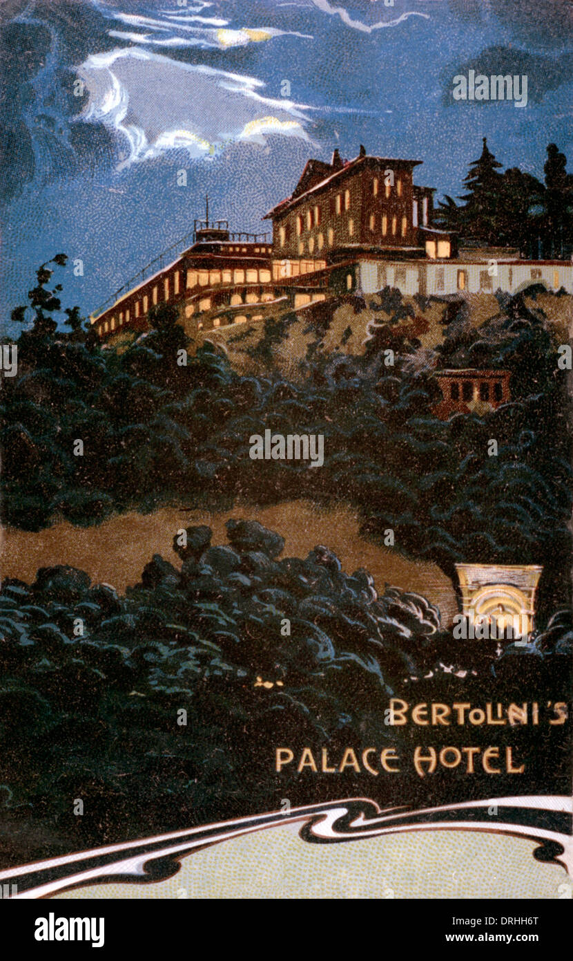 L'Art Nouveau Italien Publicité pour Bertolini's Palace Banque D'Images