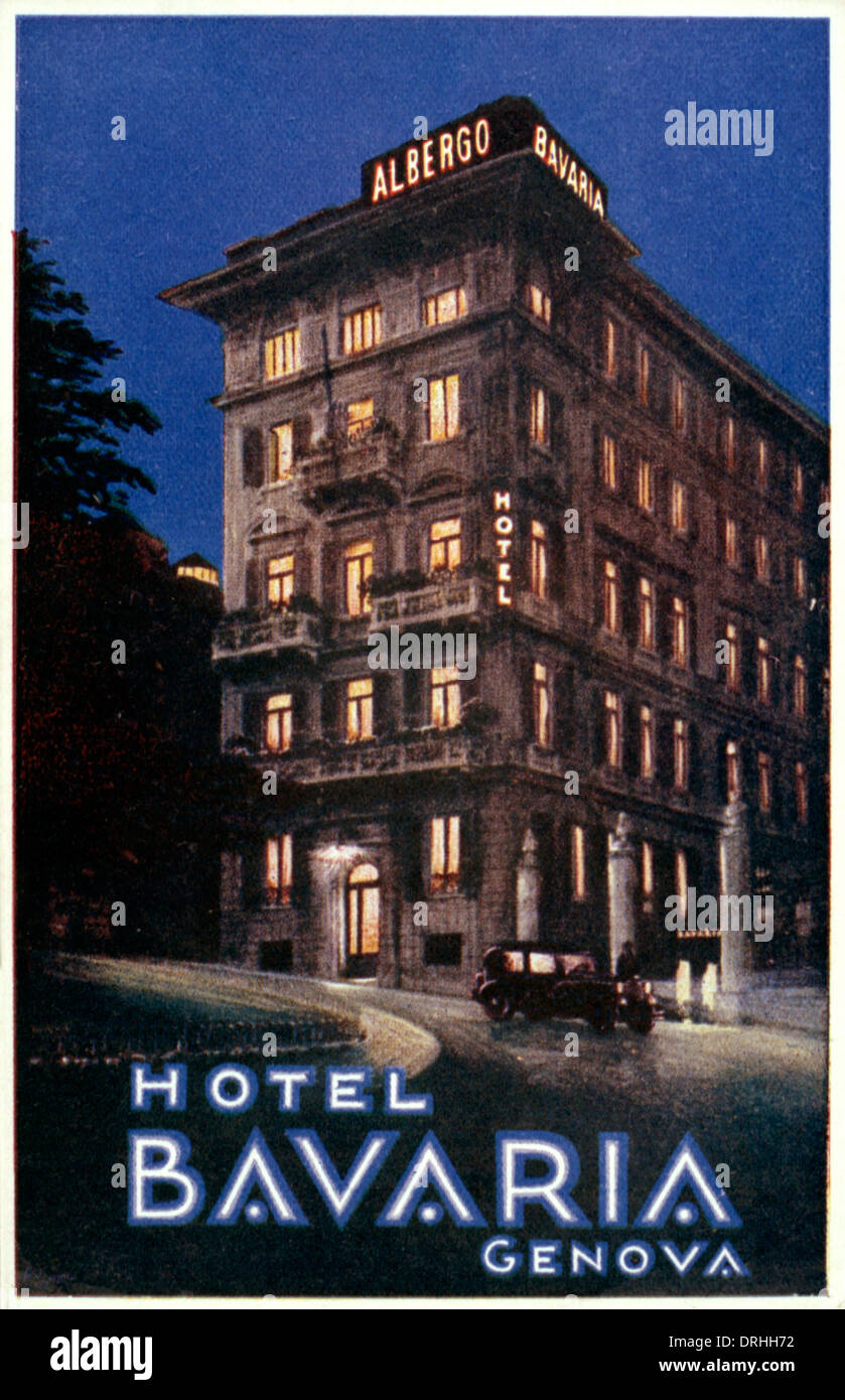 L'Art Nouveau Italien publicité pour l'hôtel Bavaria Banque D'Images