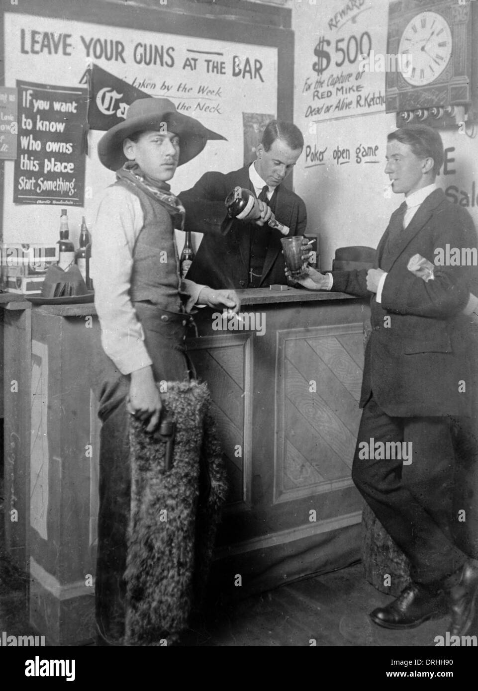 Wild West Bar scène. Banque D'Images