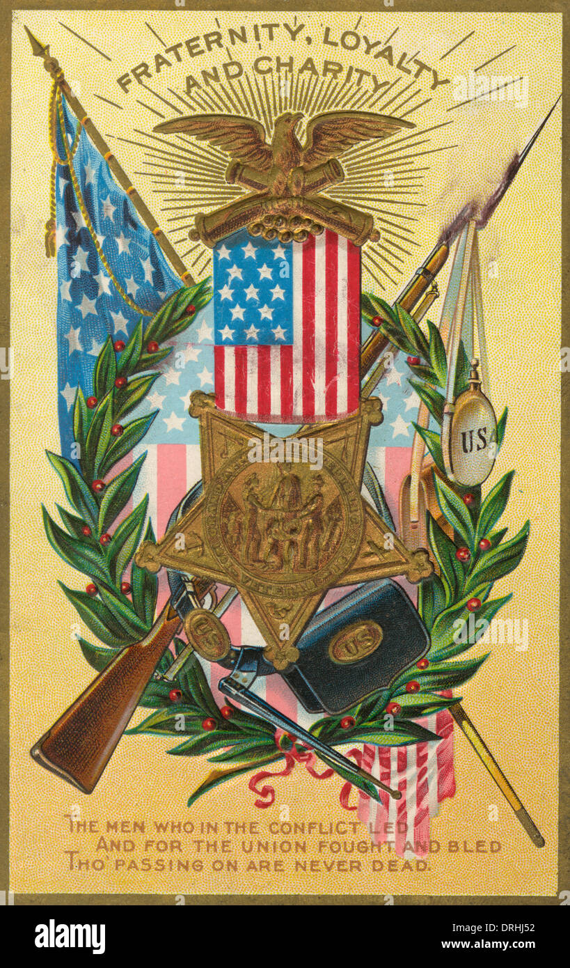 Commémoration de la guerre civile américaine carte postale. Banque D'Images