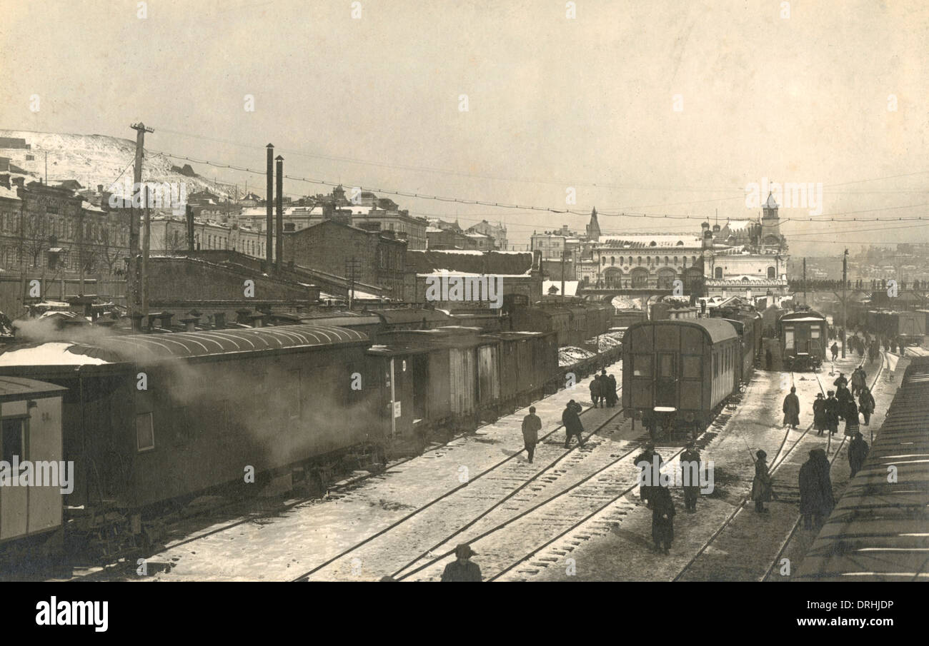 Transsibérien Terminus, Vladivostok, Russie Banque D'Images