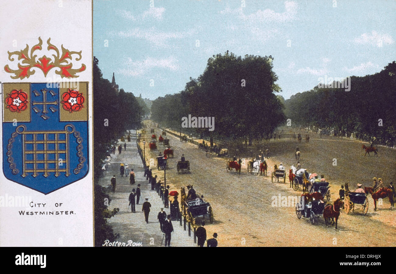 Armoiries de Westminster et voir de Rotten Row Banque D'Images