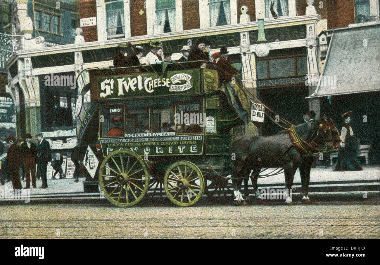 Holloway Road, London - Omnibus à cheval Banque D'Images