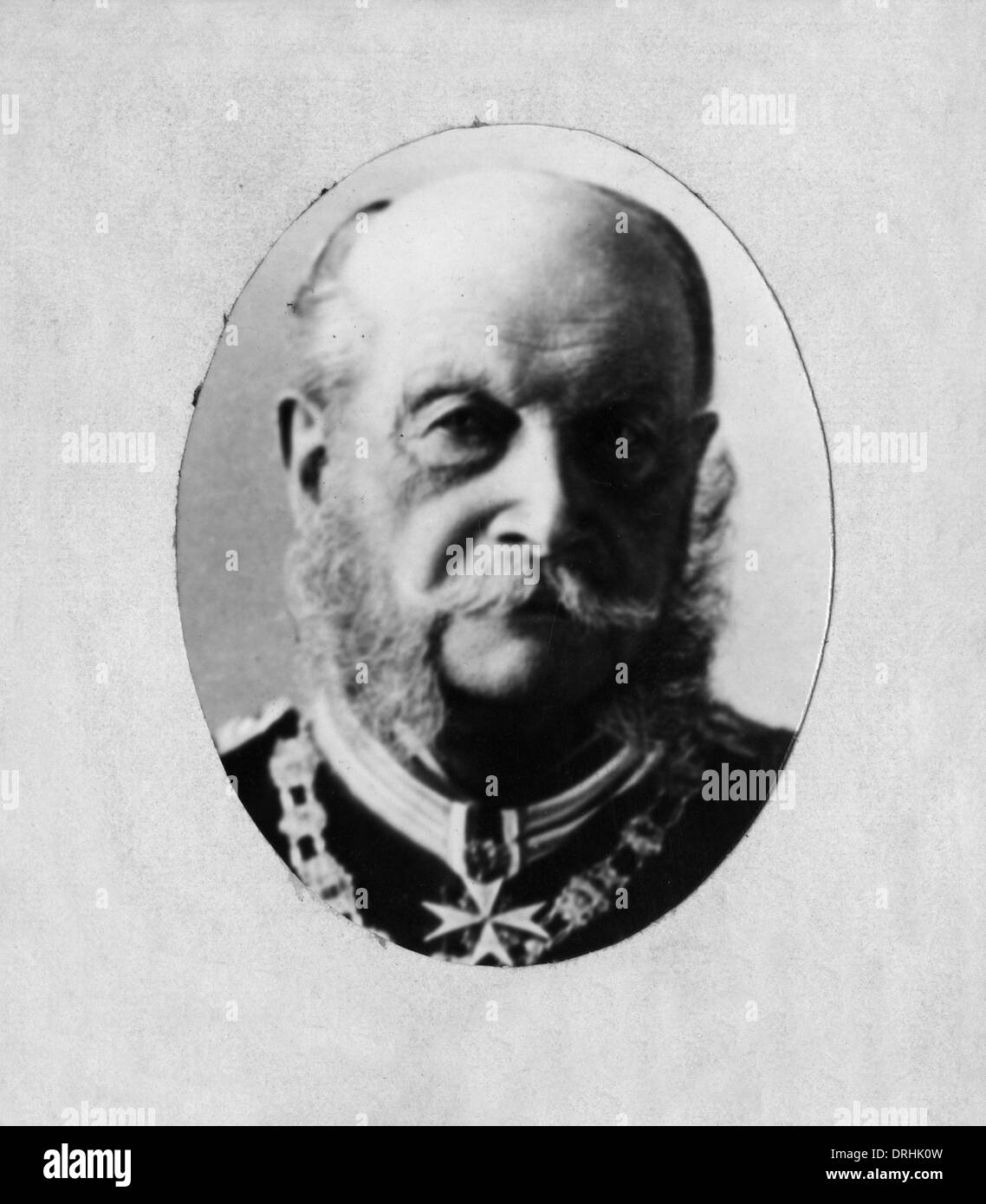 Kaiser Wilhelm I, l'empereur allemand, en uniforme au cours de la vieillesse Banque D'Images