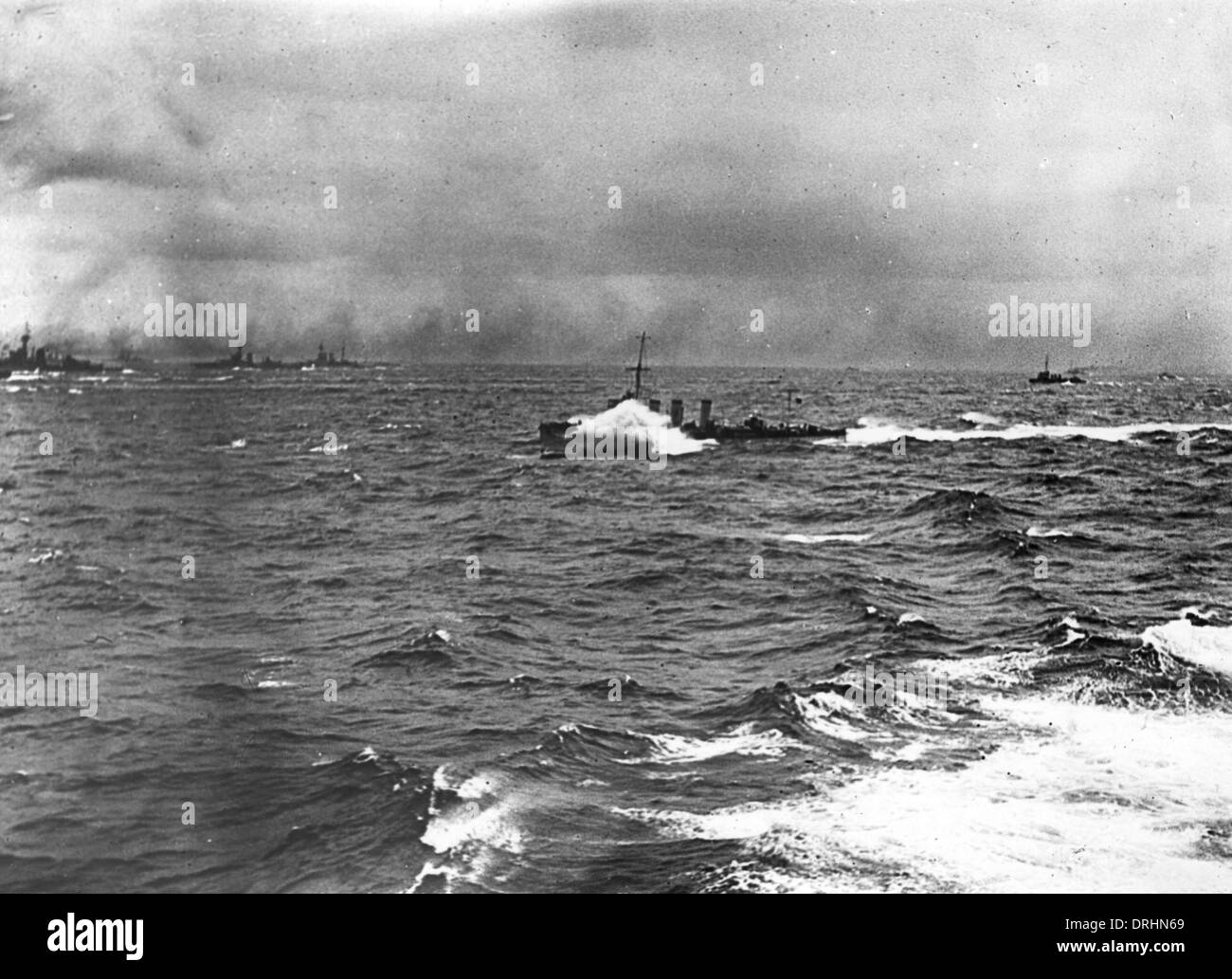 Destroyer lance-torpilles britannique en mer, WW1 Banque D'Images