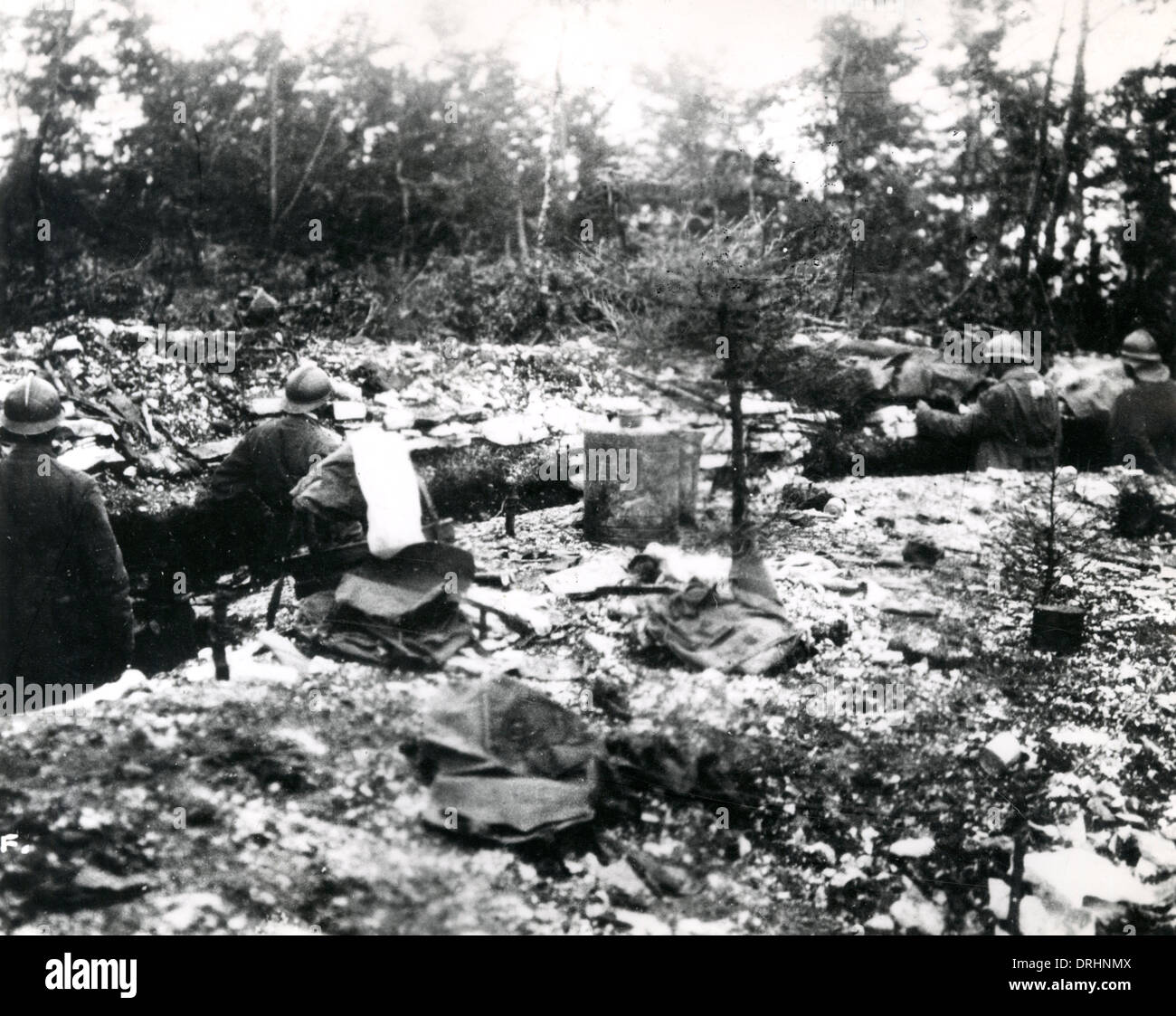 Les troupes italiennes dans ses tranchées de première ligne, WW1 Banque D'Images