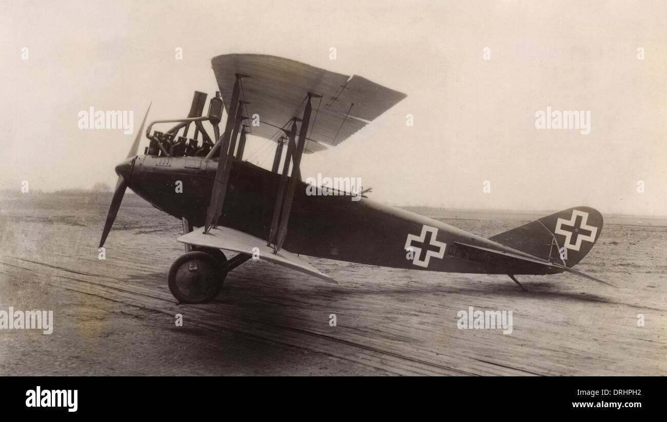 DFW allemand annonce un biplan, WW1 Banque D'Images