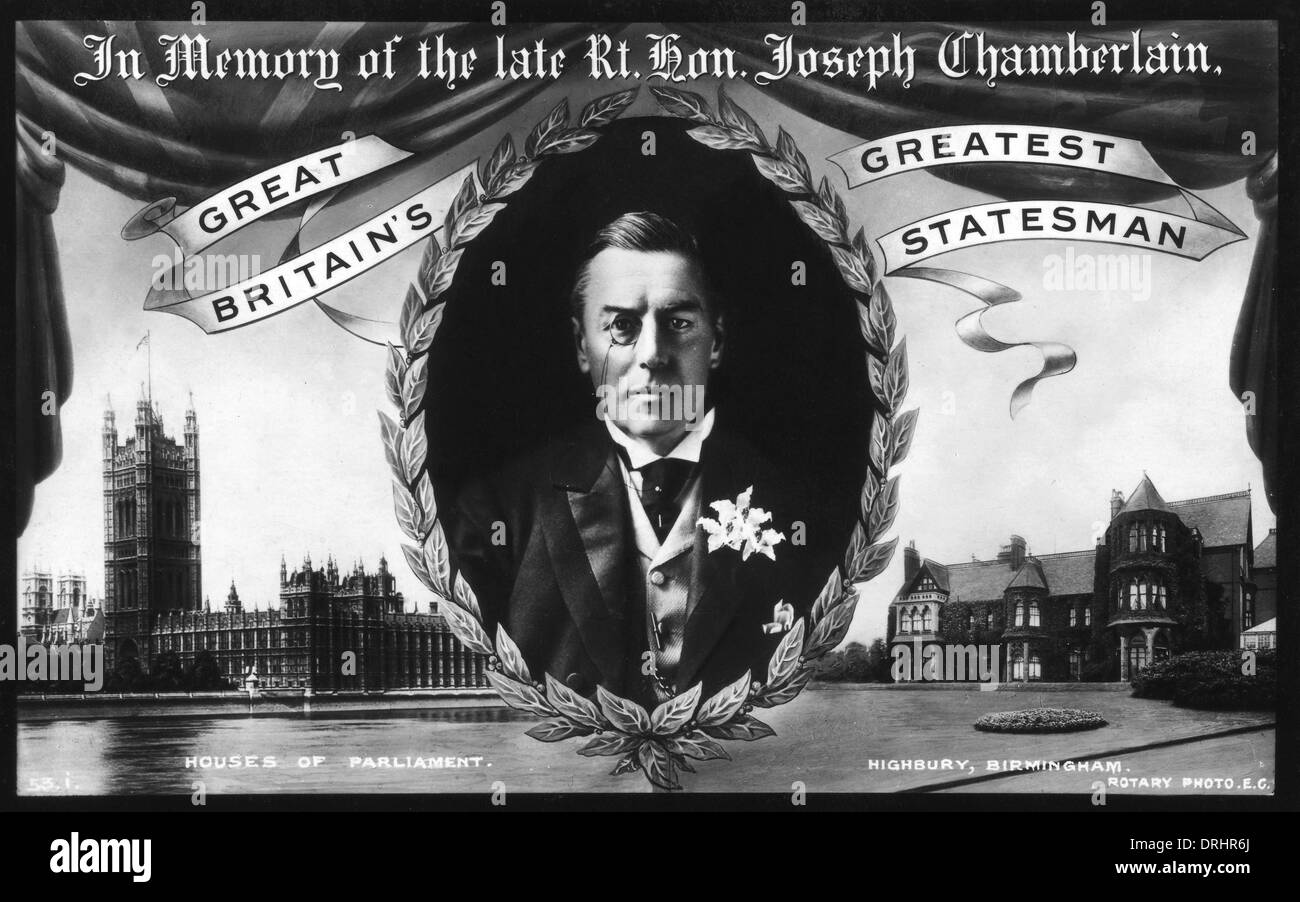 Mémorial à la fin de la Rt. L'honorable Joseph Chamberlain Banque D'Images