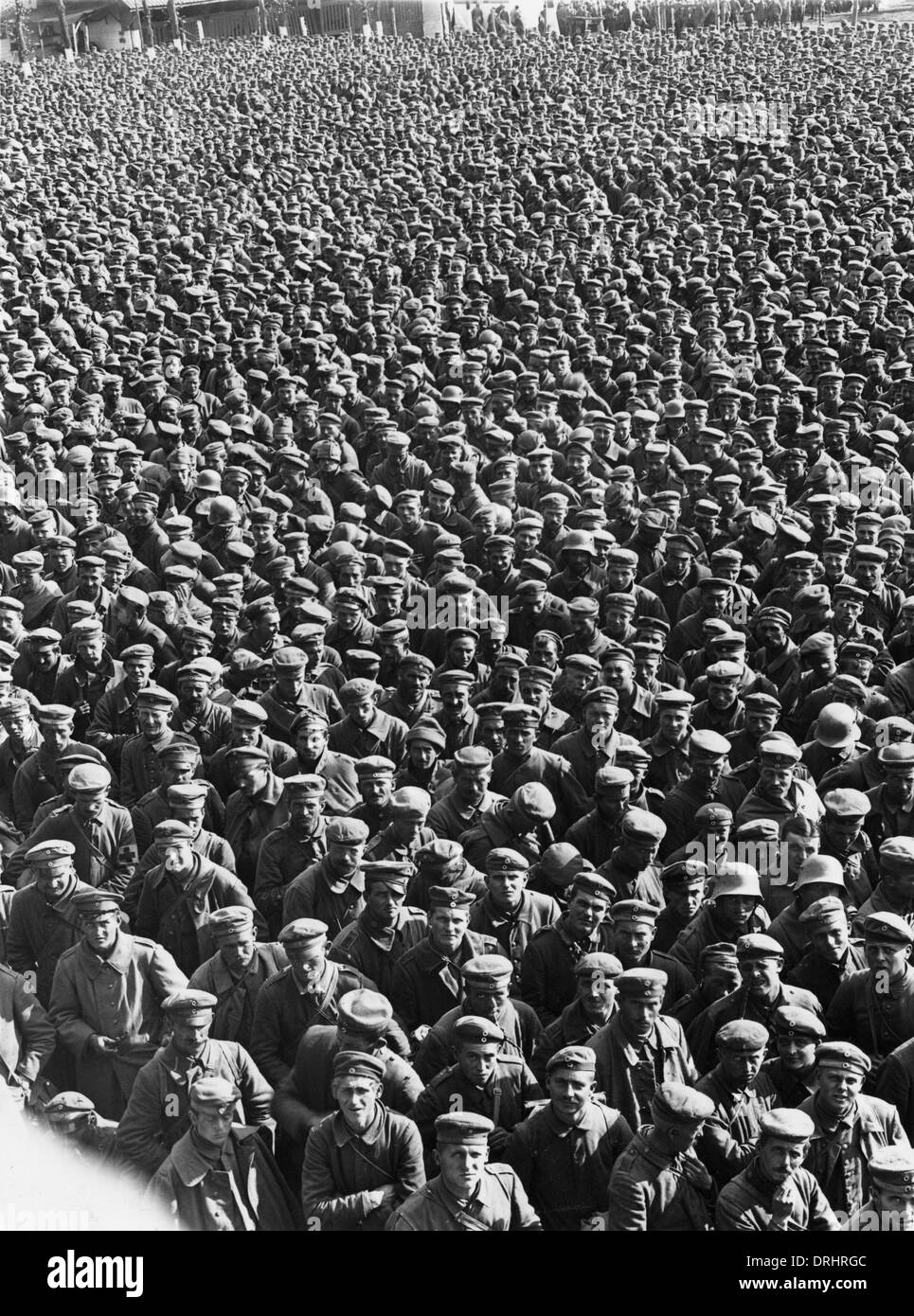 Prisonniers de guerre allemands à Abbeville, France, WW1 Banque D'Images