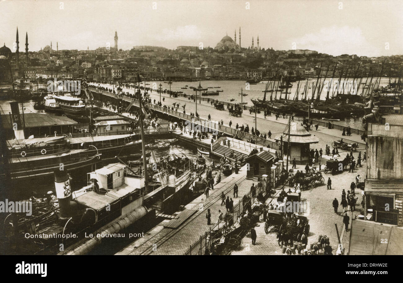 Sur le pont de Galata, Istanbul Golden Horn Banque D'Images