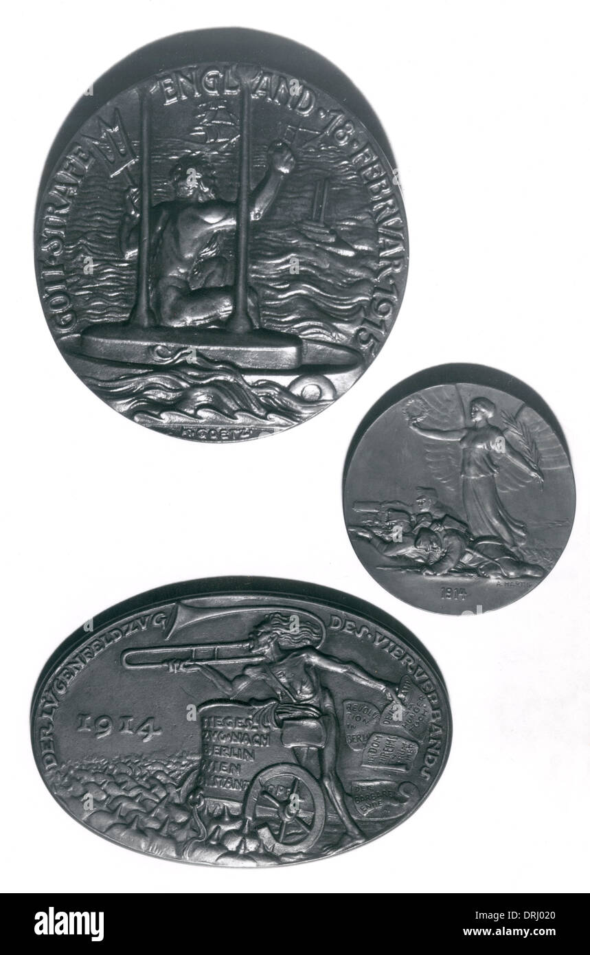 Trois médaillons allemand (2 de 2), WW1 Banque D'Images