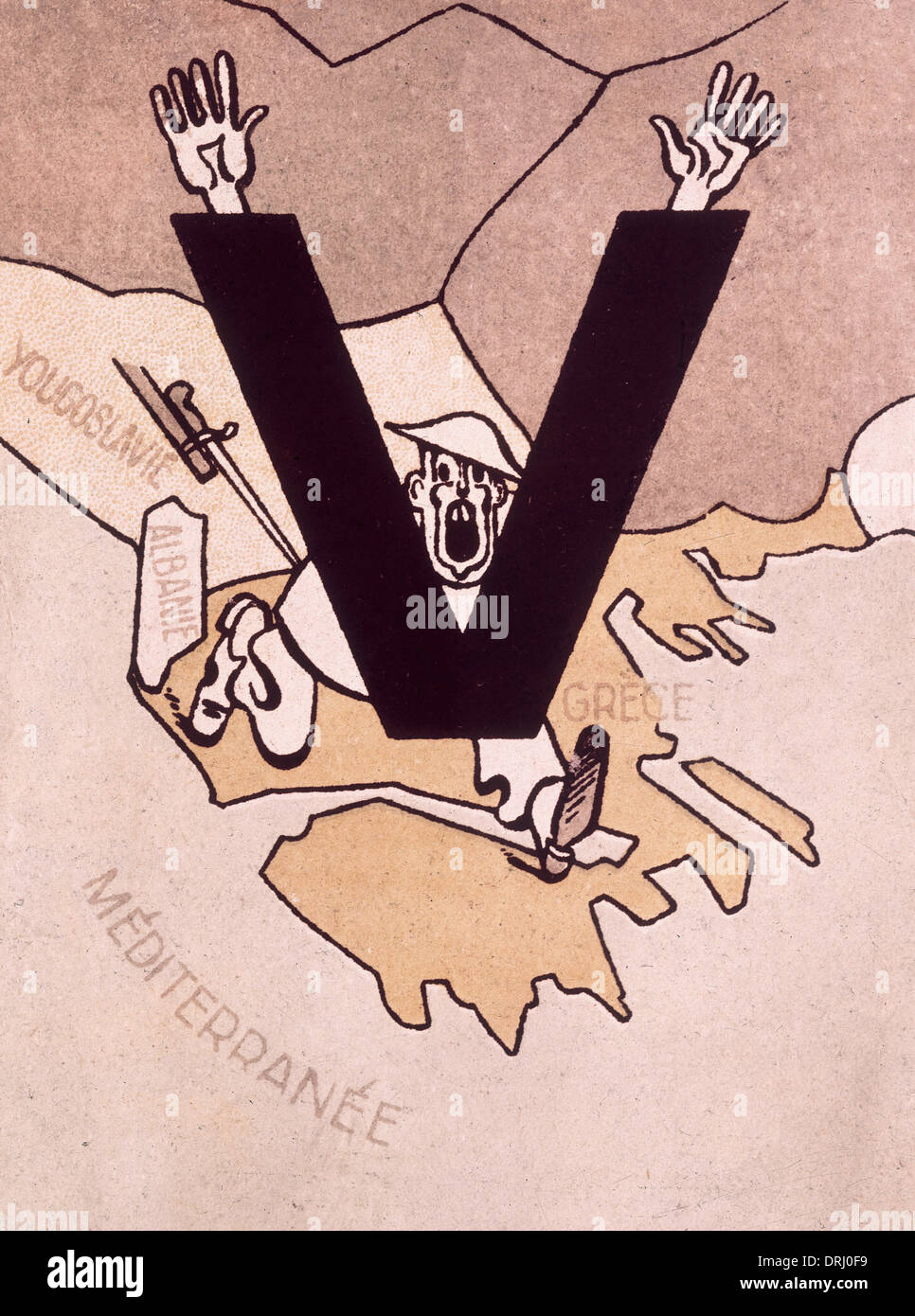 L'affiche française, V for victory Banque D'Images