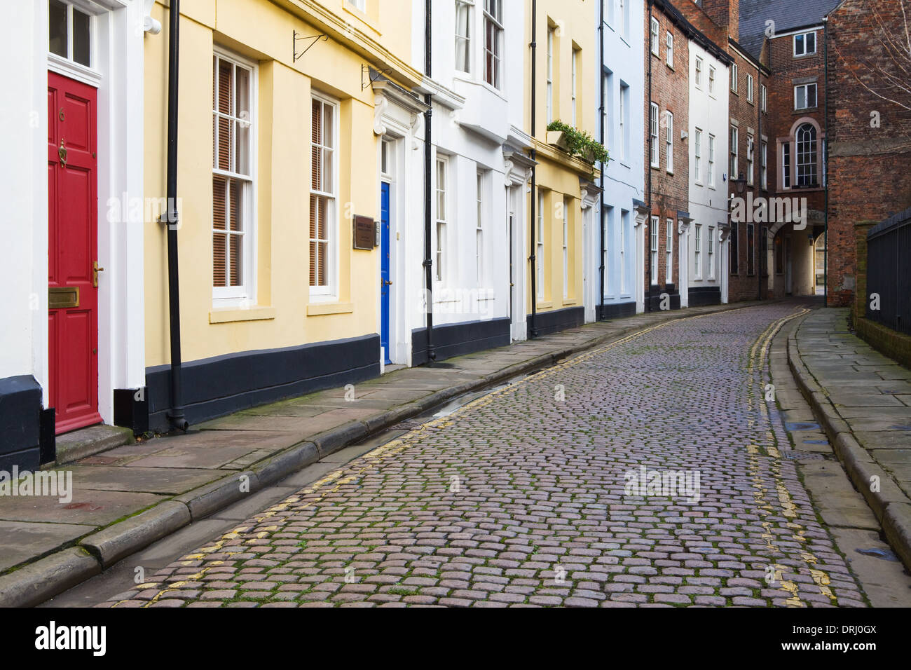 Maisons géorgiennes et de pierres sur Prince Street, dans la vieille ville de Hull, East Yorkshire Banque D'Images