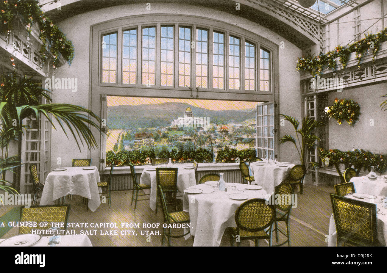 Vue du jardin sur le toit - Salt Lake City, Utah, USA Banque D'Images