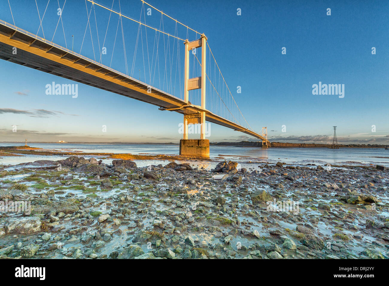 La rivière Severn Crossing Banque D'Images