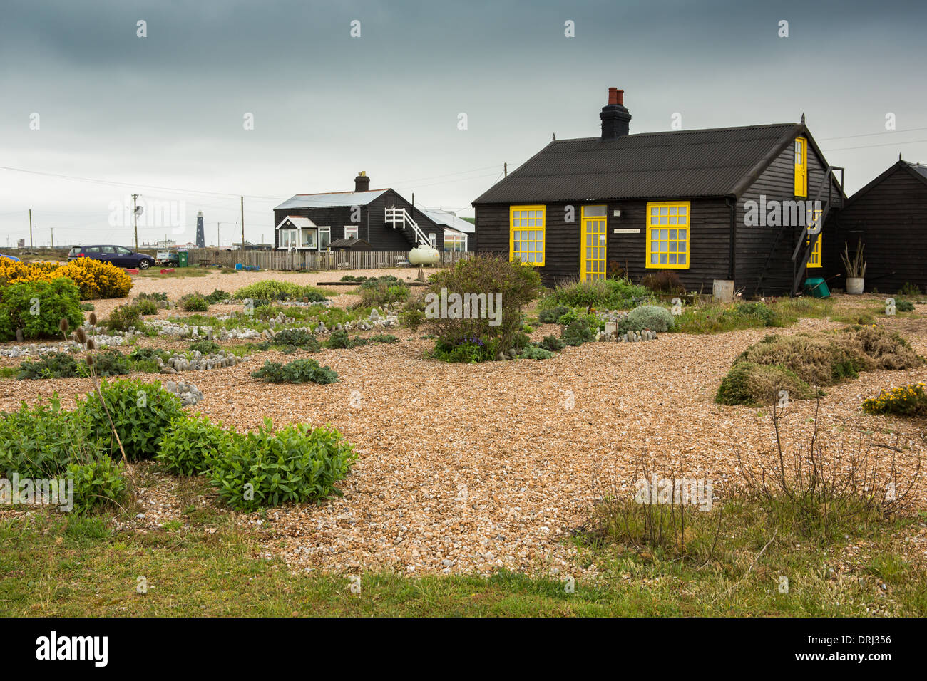 Perspective Cottage, officiellement administré par Derek Jarman, Dungeness, Kent Banque D'Images