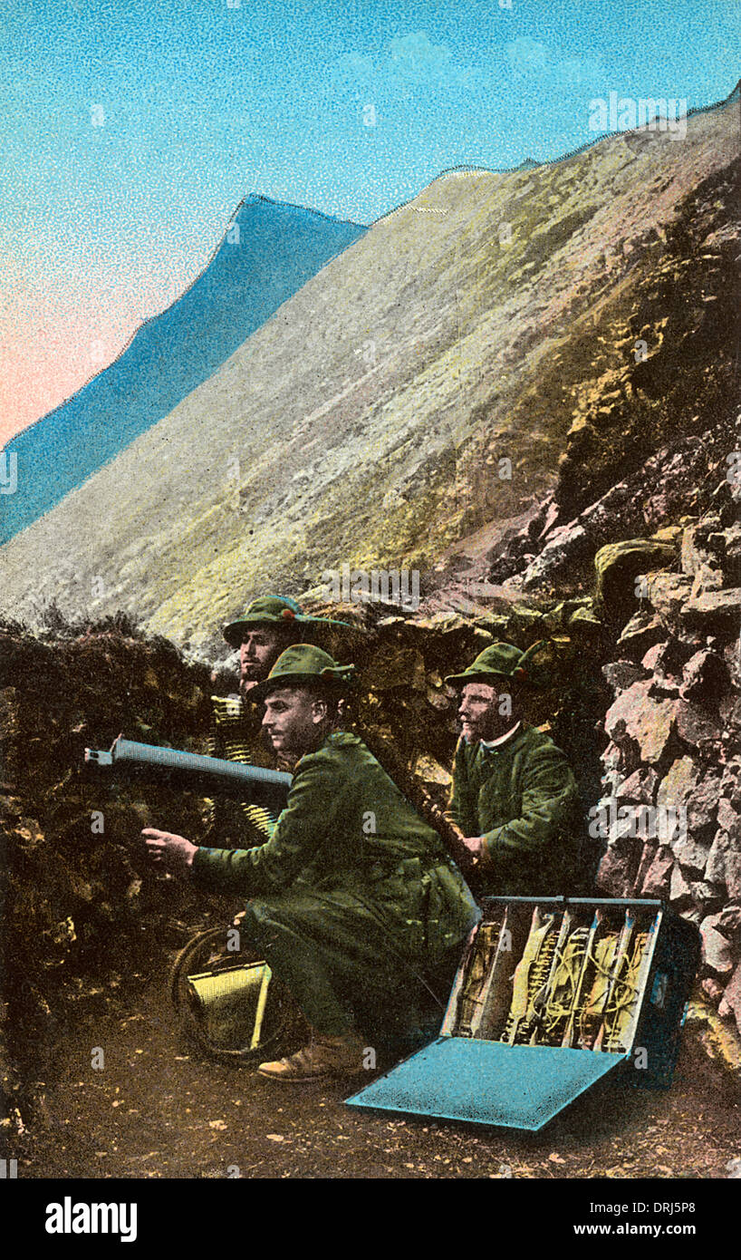 Des soldats italiens combats dans les Dolomites Banque D'Images