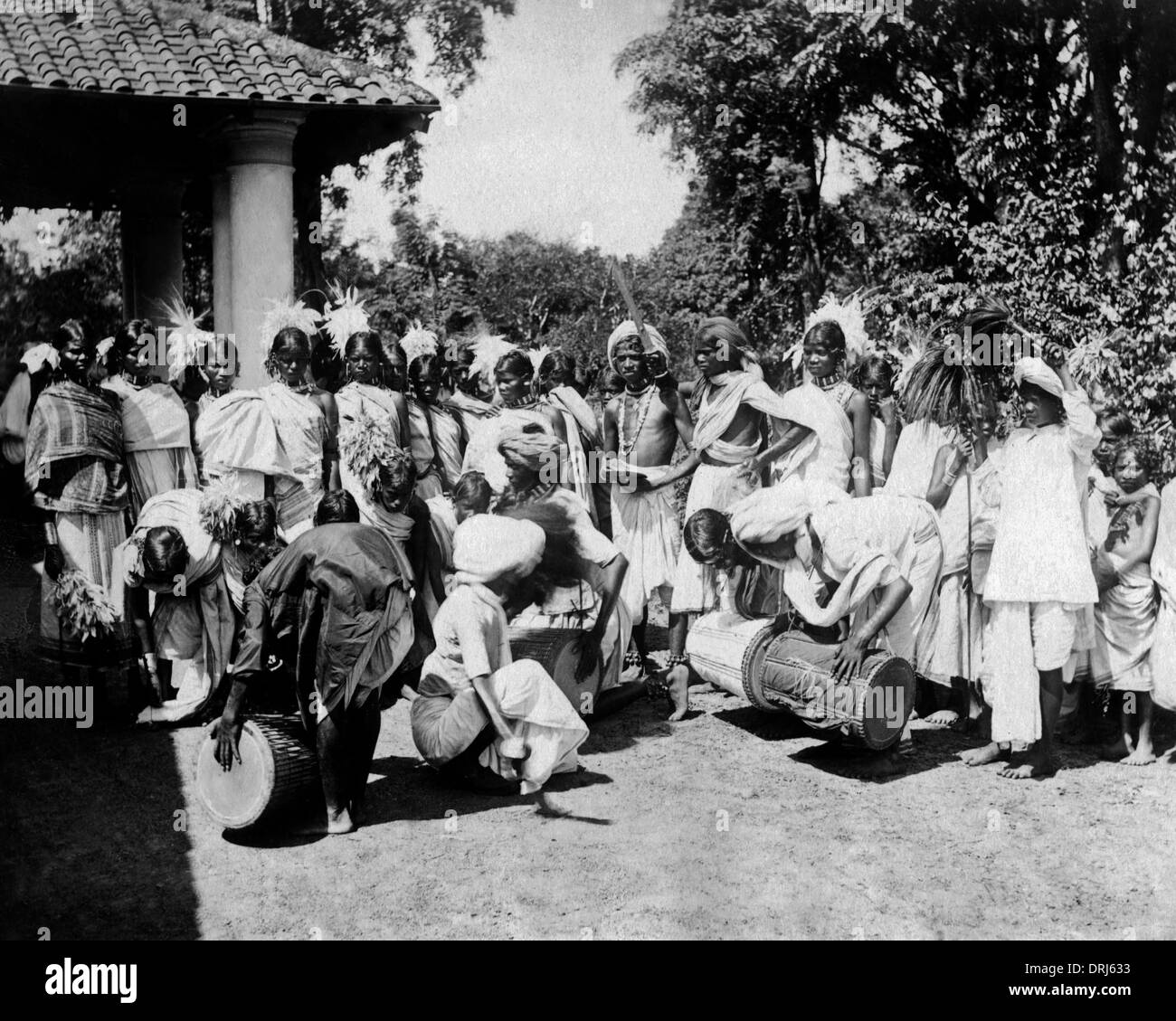 Les danseurs et percussionnistes, Ceylan (Sri Lanka) Banque D'Images