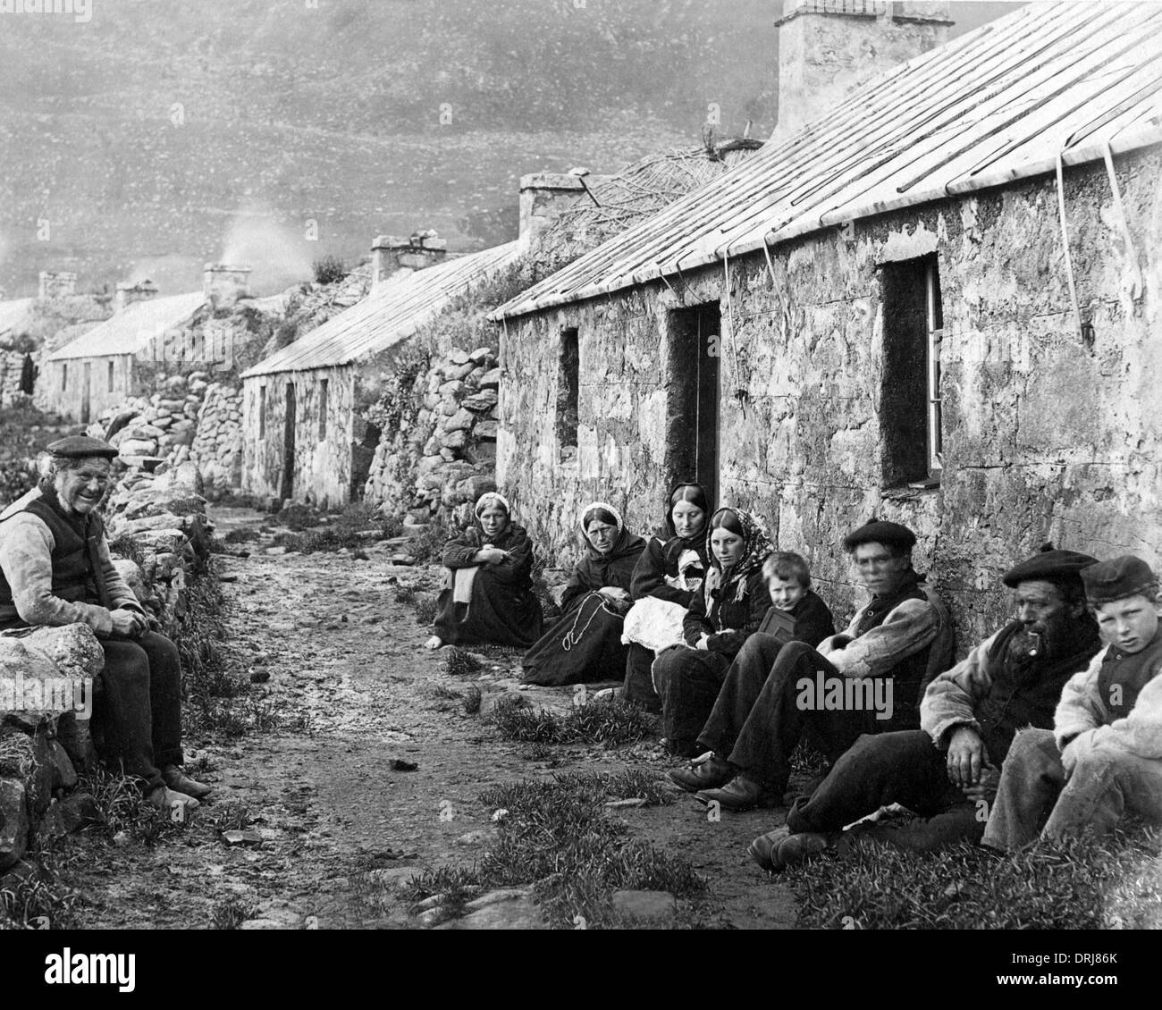 Scène de rue, St Kilda, Hébrides extérieures, en Écosse Banque D'Images