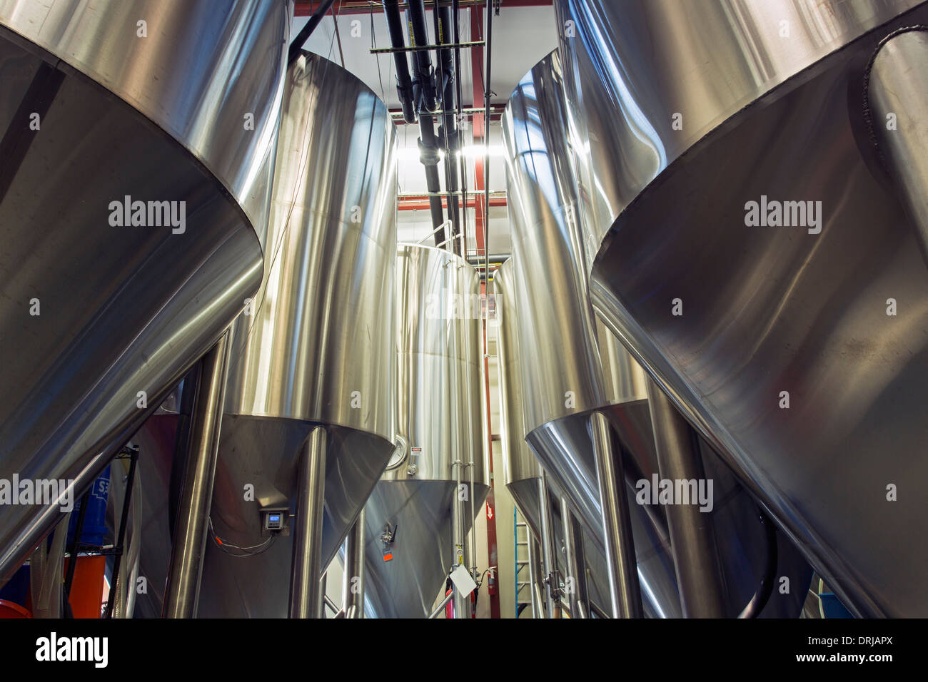 USA,Floride,Tampa Cigar City Brewery,réservoirs utilisés pour fabriquer de la bière Banque D'Images