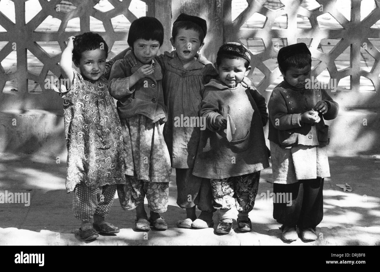 Les enfants ouzbeks, Samarkand, l'Asie centrale Banque D'Images