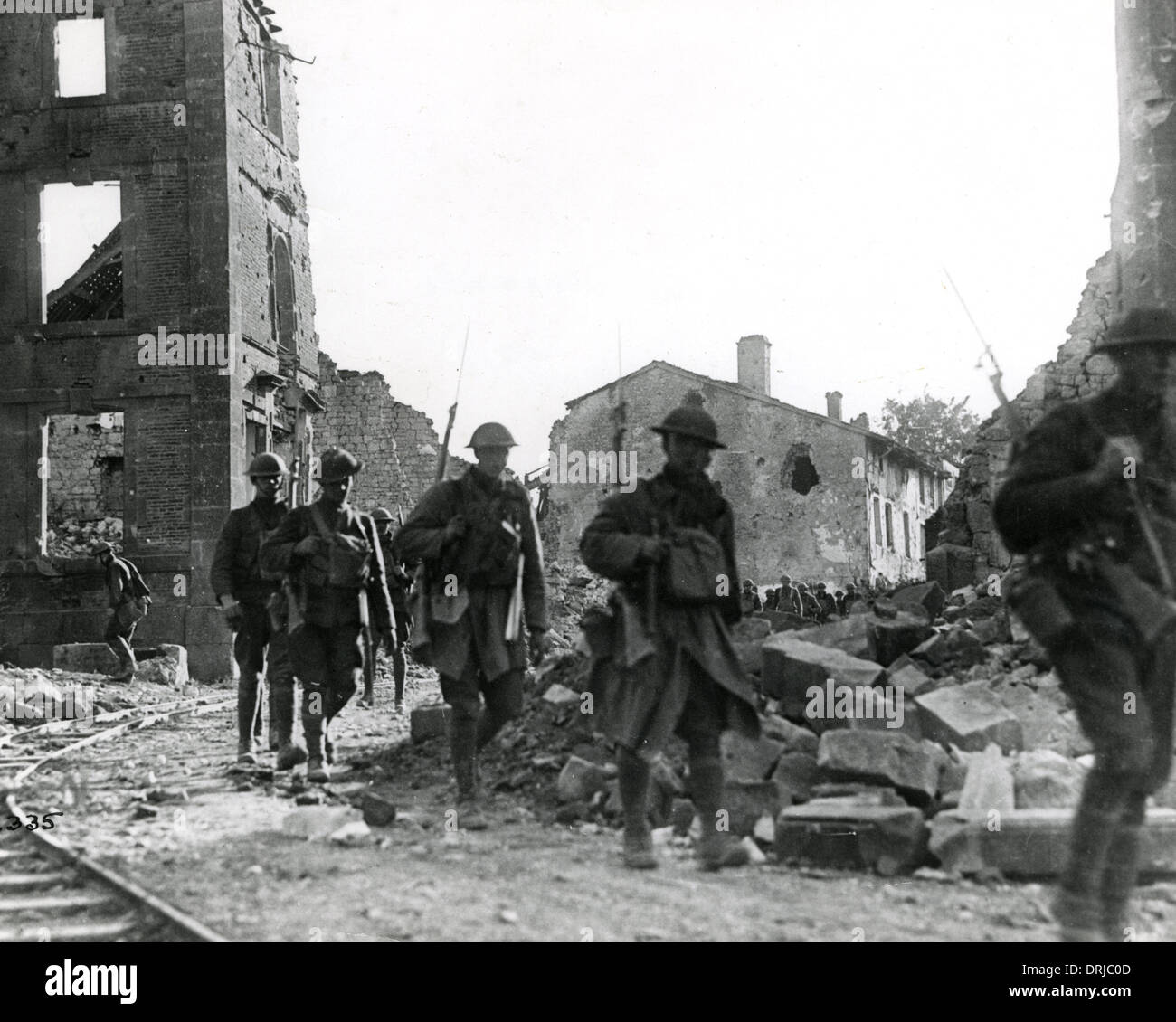L'infanterie américaine à Varennes-en-argonne, France, WW1 Banque D'Images
