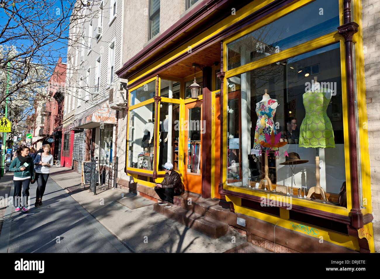 Brooklyn Bedford Avenue Williamsburg quartier New York Banque D'Images