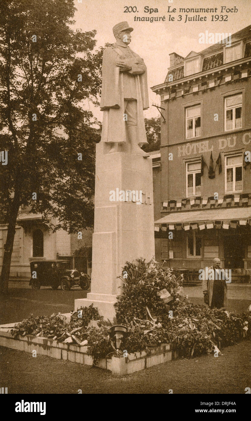 Statue du Maréchal Foch - Spa, Belgique Banque D'Images