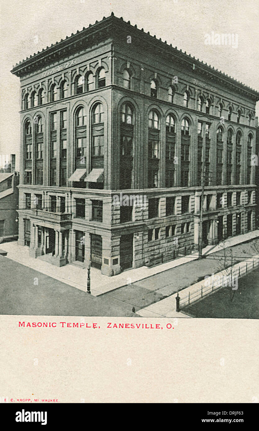 Temple maçonnique, Zanesville, Ohio, USA Banque D'Images